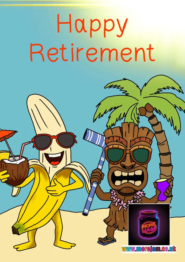 Tiki & Banana | Retirement Card | More Jam