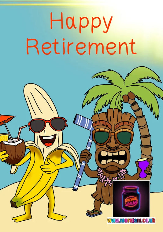 Tiki & Banana | Retirement Card | More Jam