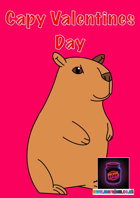 Valentines Day Card Capybara | More Jam