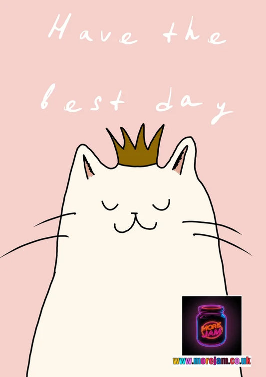 Cute Crowned Cat Card | More Jam