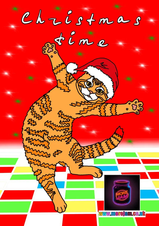 Christmas Card Cat Party Time | More Jam