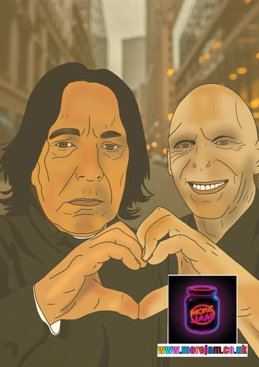 Snape & Voldemort in the Big City | Funny Harry Potter Greetings Cards | More Jam