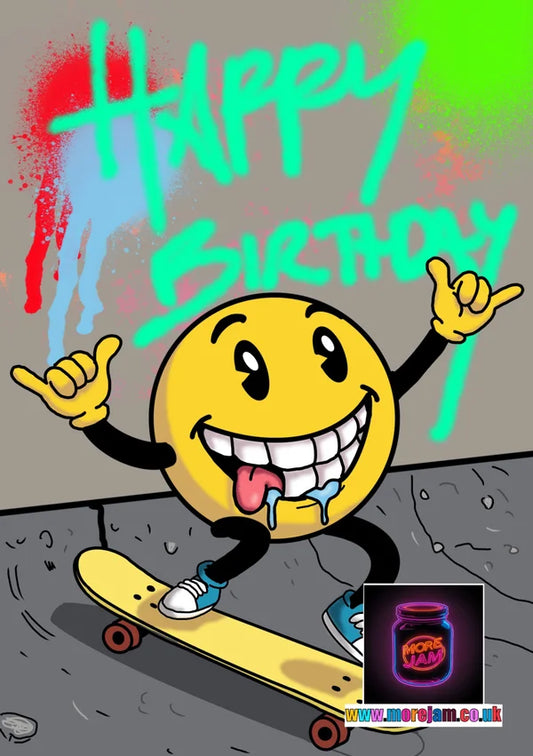 Cool Skateboarder | Funny Birthday Cards | More Jam
