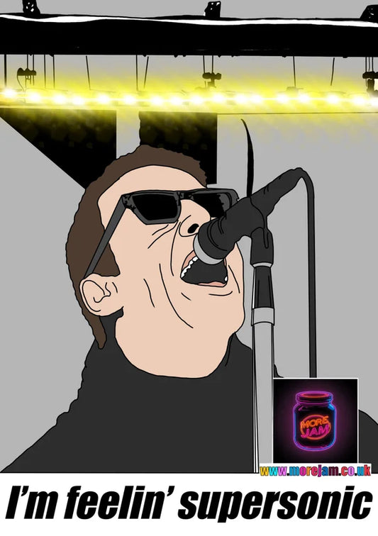 OASIS REUNION 2025 | Supersonic | Oasis Liam Gallagher Greeting Card | More Jam