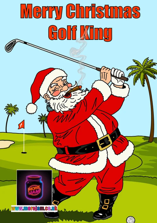 Christmas Card Santa Playing Golf | More Jam