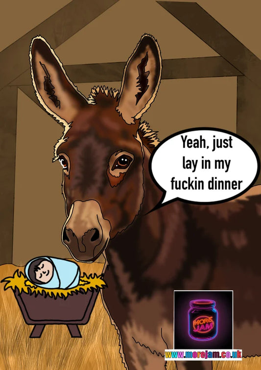 Christmas Card Donkey's Tea | More Jam