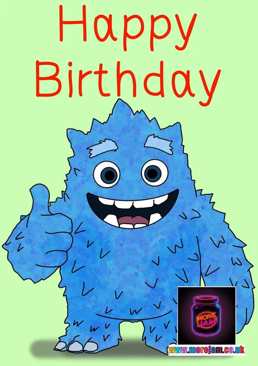 Blue Monster Happy Birthday | Children's Birthday Cards | More Jam