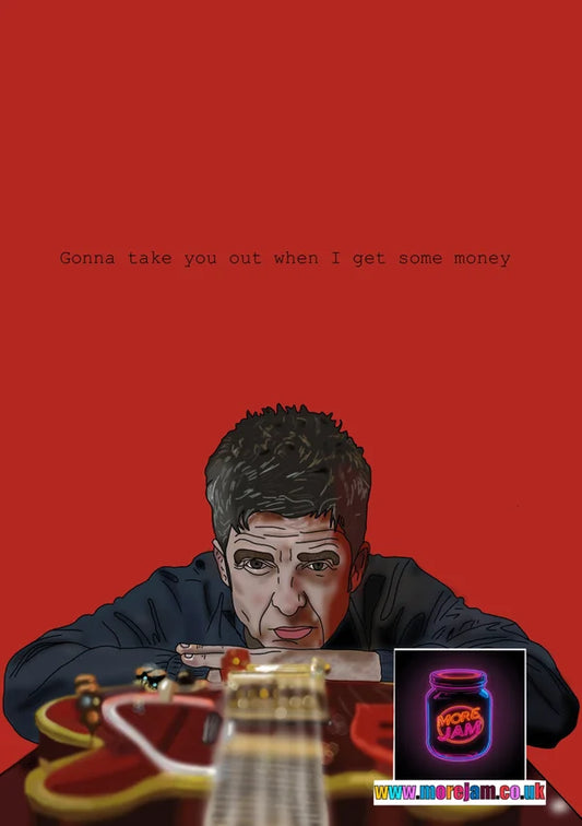 Dead In The Water (Red) | Noel Gallagher Card | More Jam
