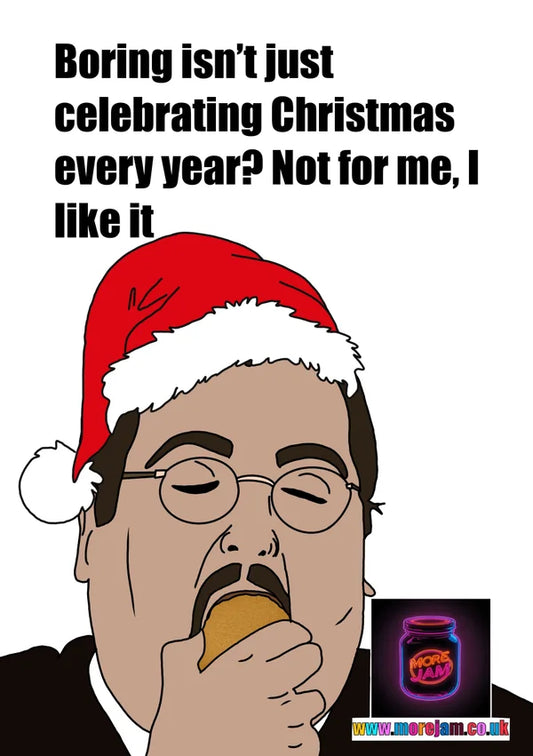 Boring | Keith The Office UK Christmas Card | More Jam