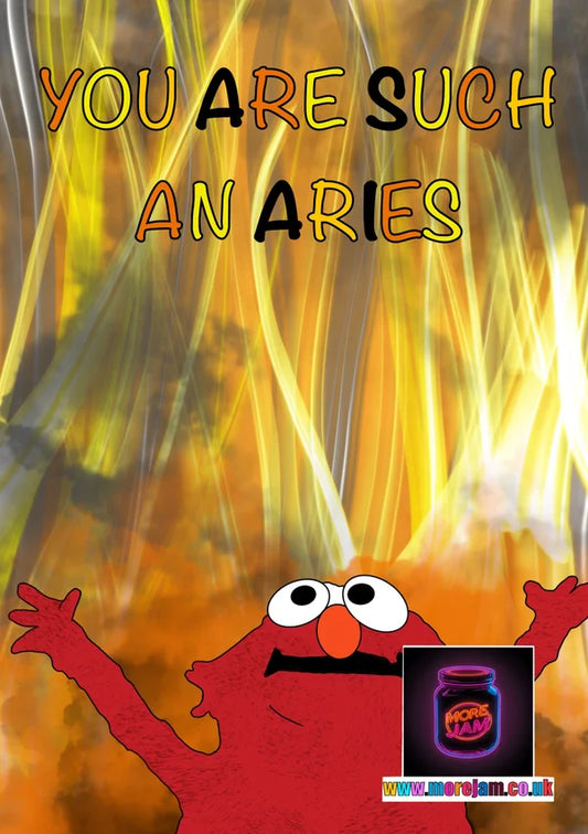 You Are Such an Aries | Funny Elmo Meme Card | More Jam
