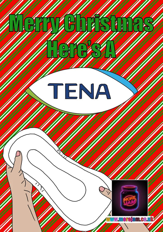Merry Christmas Here's a Tena | Funny Christmas Card | More Jam