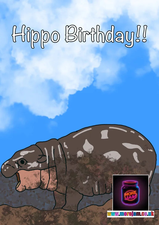Hippo Birthday! | Cut Hippo Birthday Card | More Jam