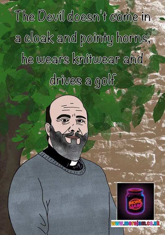 Devil Vicar | Funny This Country Card | More Jam