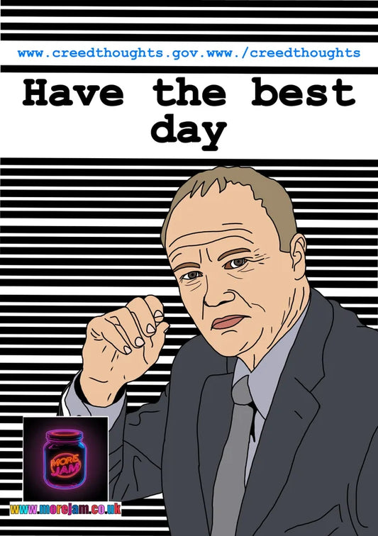 Creed Thoughts | Funny The Office Greetings Card | More Jam