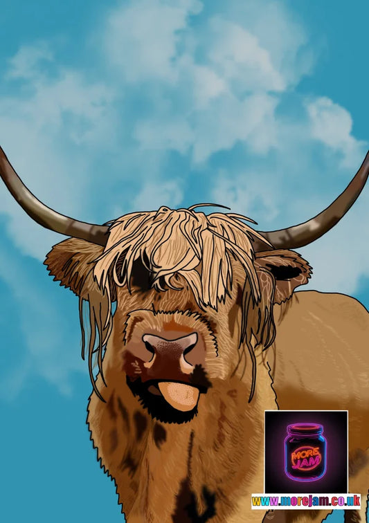 Highland Cow Card | Funny Greetings Card | More Jam