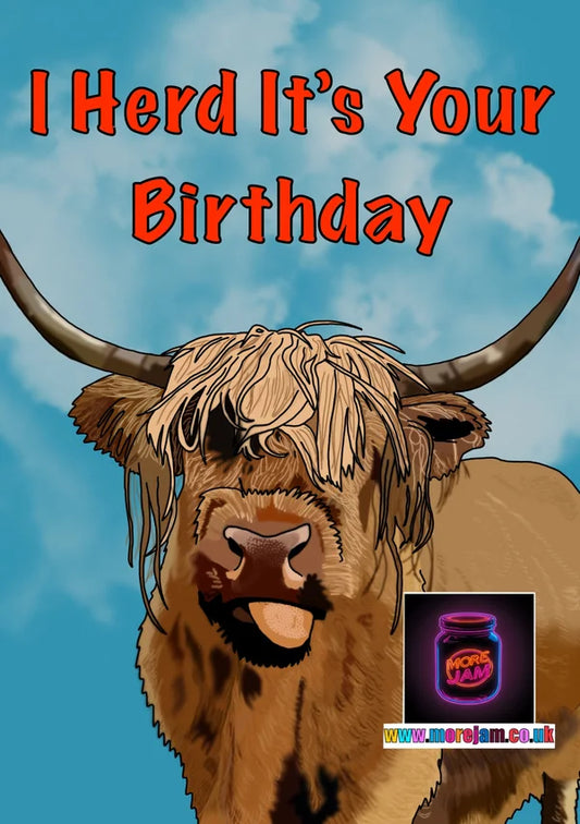 Highland Cow | Funny Birthday Card | More Jam