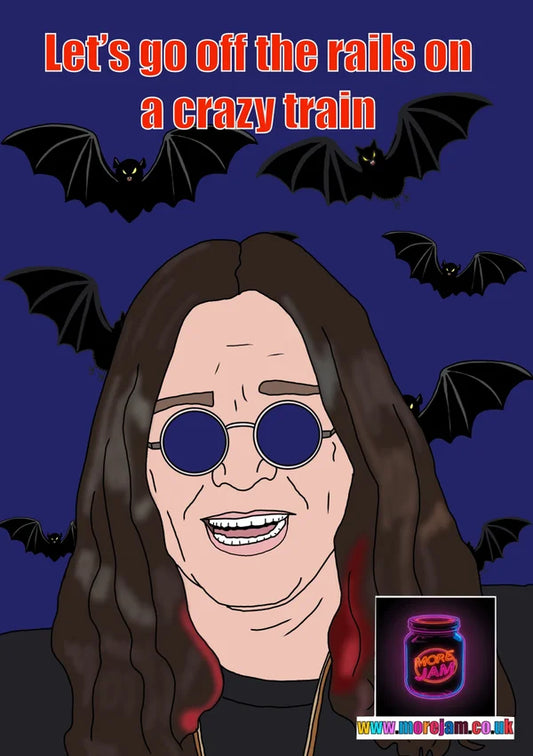 Ozzy Osbourne Crazy Train | Celebrity Greetings Card | More Jam