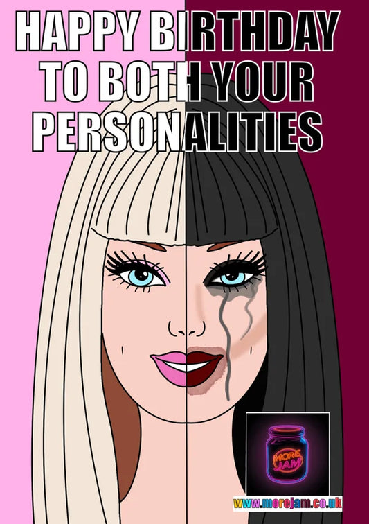 Happy Birthday To Both Your Personalities | Funny Barbie Birthday Card | More Jam