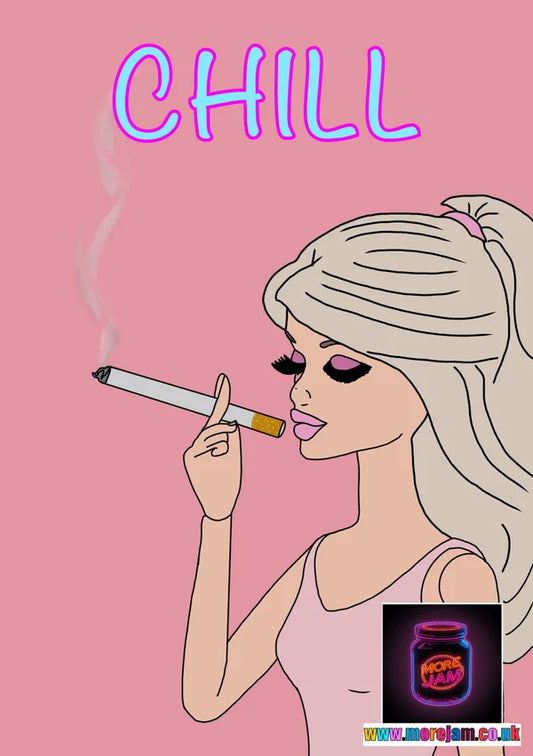 Chill Smoking Barbie | Funny Barbie Greetings Card | More Jam
