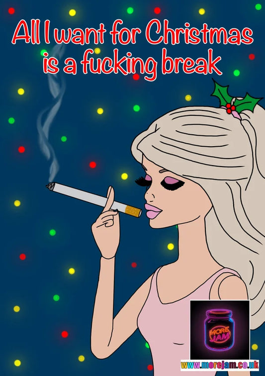 Tired Barbie | Funny Barbie Christmas Card | More Jam