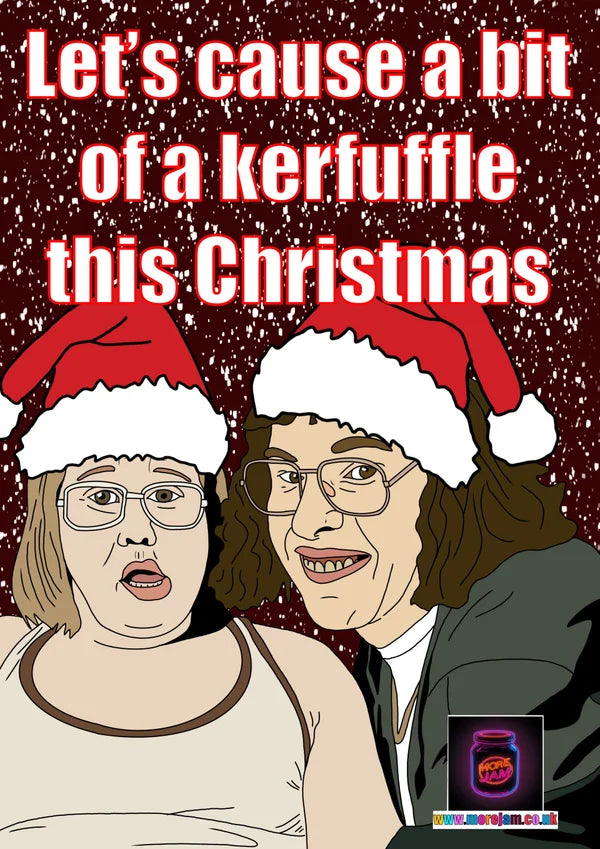 Christmas Card Little Britain Lou & Andy Kerfuffle