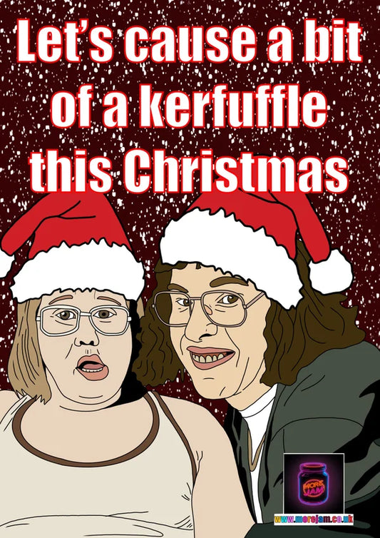 Christmas Card Little Britain Lou & Andy Kerfuffle