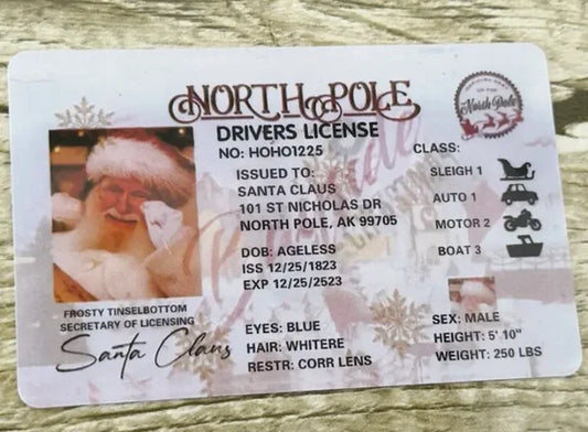 Santas Driving Licence HE’S BEEN