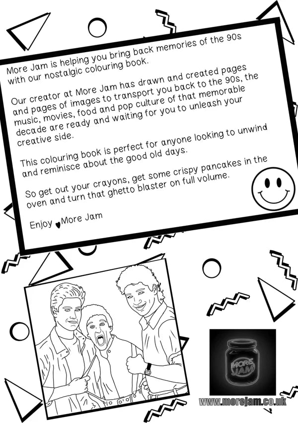 90s Colouring Book A4 | More Jam