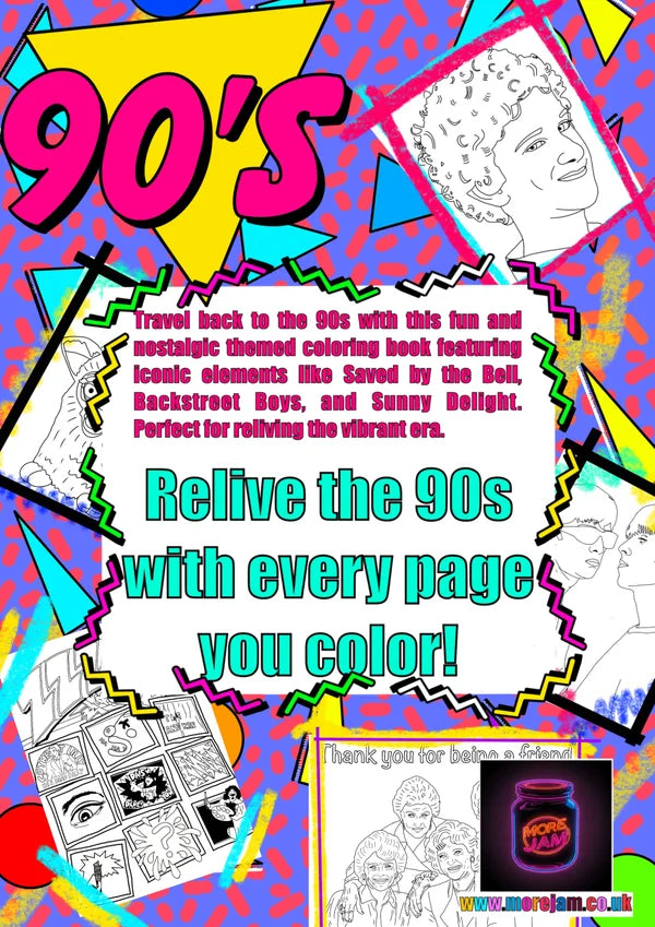 90s Colouring Book A4 | More Jam
